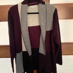 Ben and Zoey Burgundy Knit Cardigan 2X